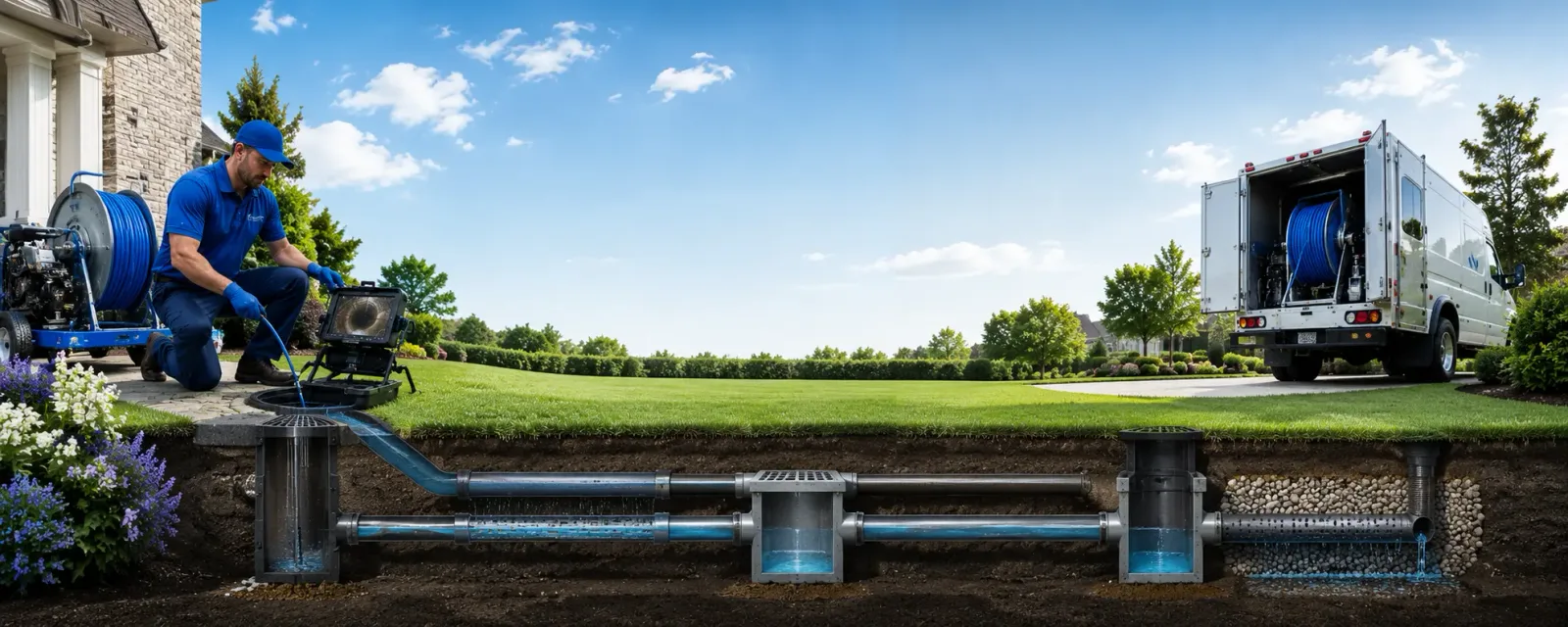Outdoor drain cleaning information for Hamburg, IA